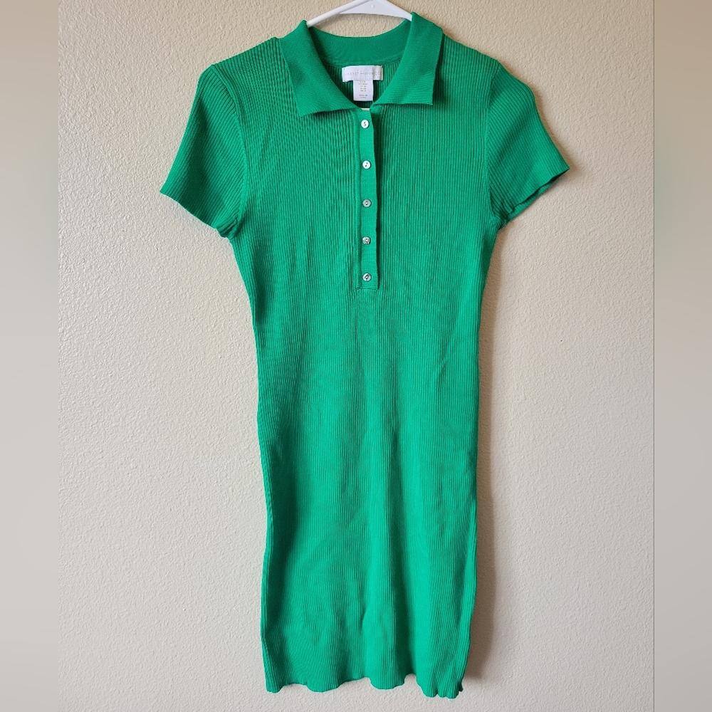 NWOT HOUSE OF HARLOW 1960 Ribbed Green  Dress, Medium